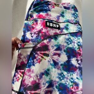 Barbells and Pizza Multicolor Tie-Dye shorts